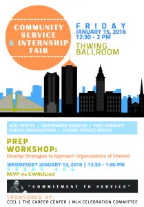 Spring Community Service and Internship Fair flyer