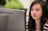 Female student working on computer