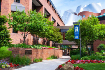 an outdoor view of the law school of Case Western Reserve University